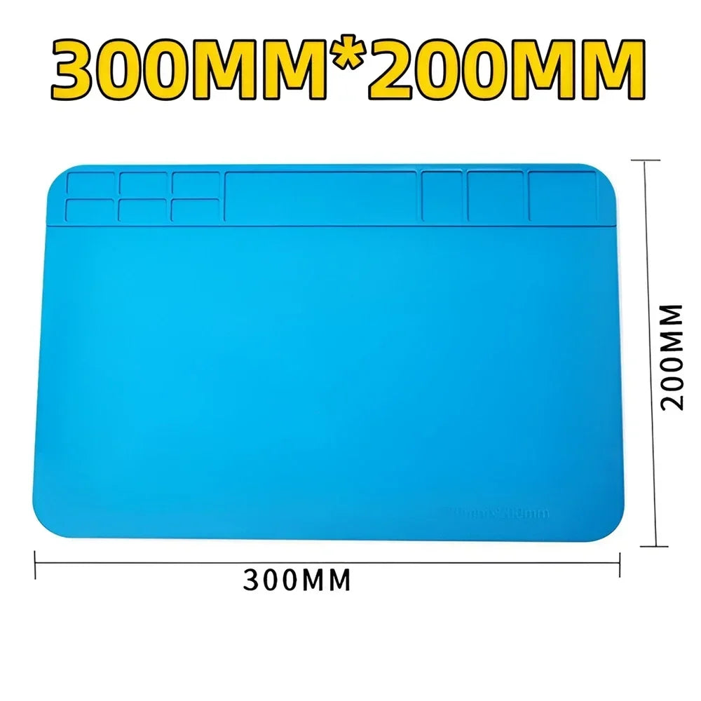 Magnetic Mat Silicone Repair Mat Circuit Board Soldering Pad Heat Resistant 932°F Anti-Static for ESD Iron Phone Repair