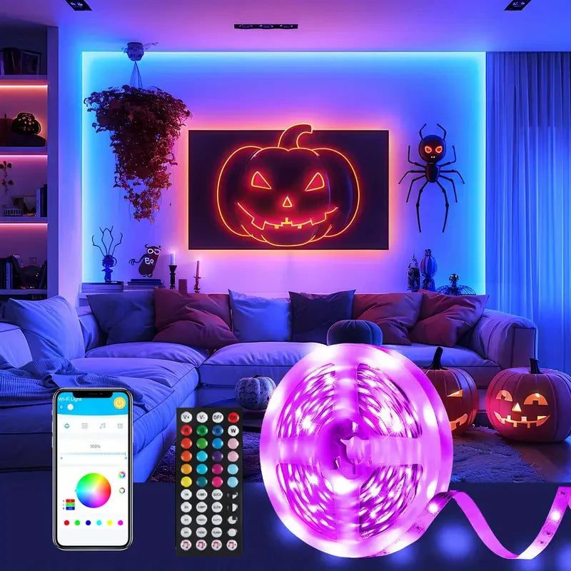 3.28ft-100ft USB LED Strip Light APP Control with 44 Key Remote Control RGB 3535 Ribbon Lamp TV Backlights Game Room Home Decor