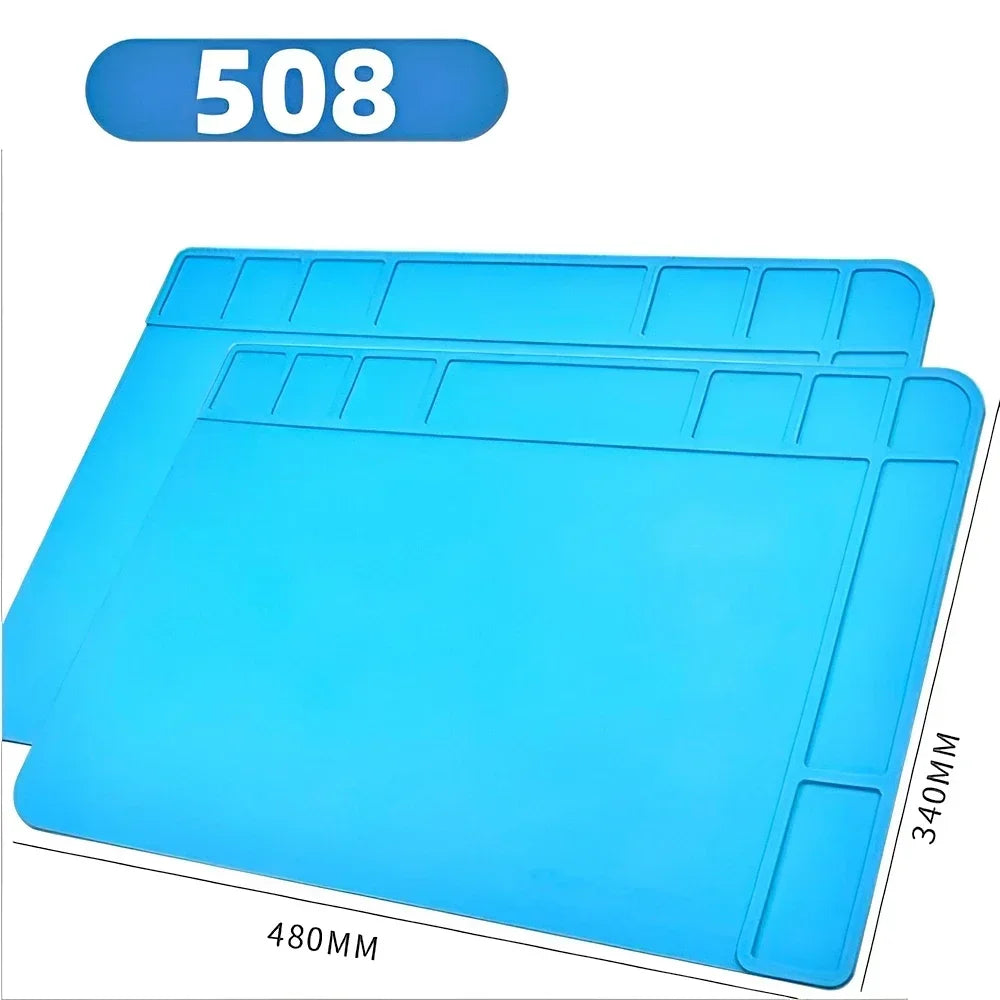Magnetic Mat Silicone Repair Mat Circuit Board Soldering Pad Heat Resistant 932°F Anti-Static for ESD Iron Phone Repair