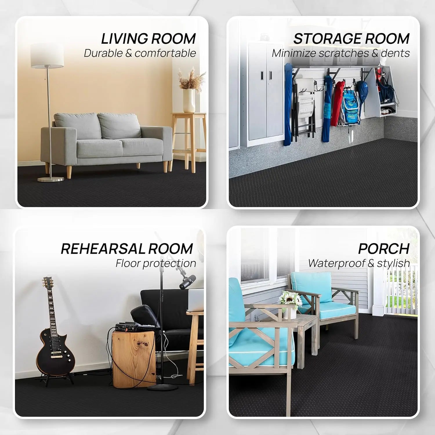 8-Piece Interlocking Gym Mat 2.5cm Thick Non-slip Shock-absorbing Washable Yoga Mat Suitable for Gyms Living Rooms Garages Etc