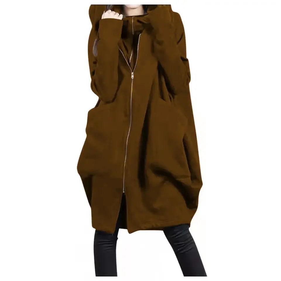 Hoodies Baggy Hooded Sweatshirt for Women Full Zip Up Woman Tops With Zipper New In Loose Harajuku Fashion Outerwears M E Basic