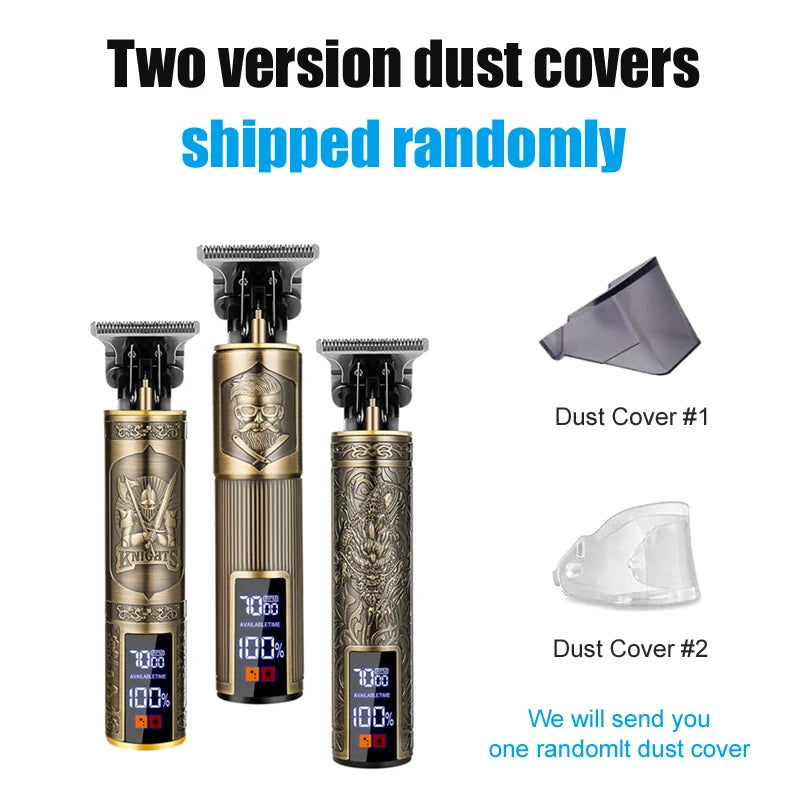 T9 Vintage Men's Electric Hair Clipper Beard Trimmer/Rechargeable Hair Cutting Machine With Nose Hair Trimmer Kit Boyfriend Gift