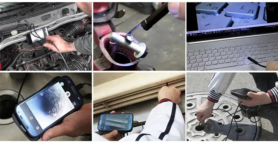 7MM Android Endoscope Camera 3 IN1 Micro USB Type C Borescope Mini Camera Waterproof LED Car Inspection For HUAWEI XIAOMI PC